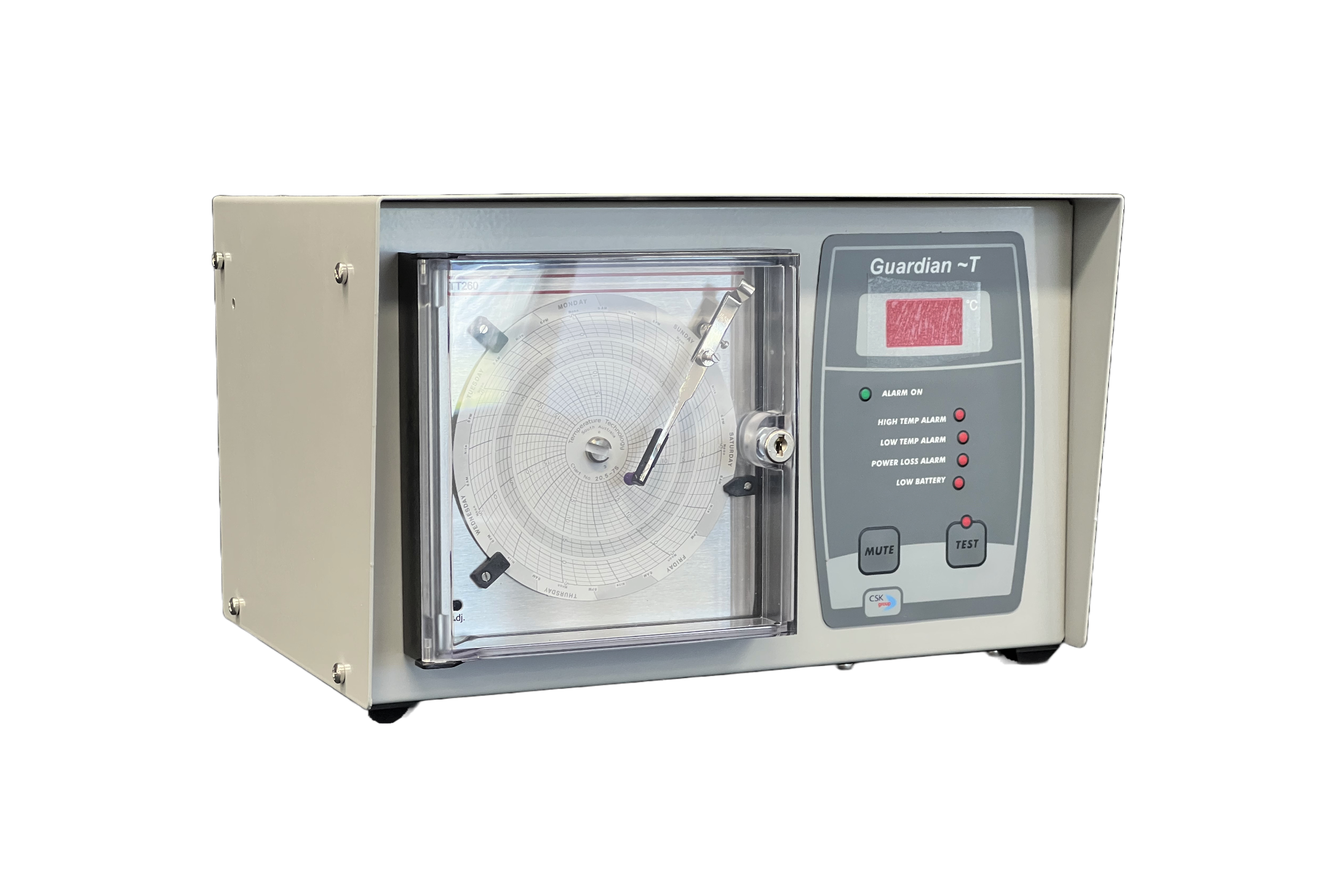 Guardian T Self-Test/Alarm Unit with Chart Recorder Left Side